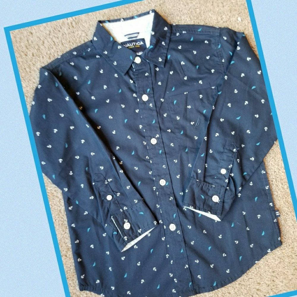 Boys Nautica button-up long sleeve