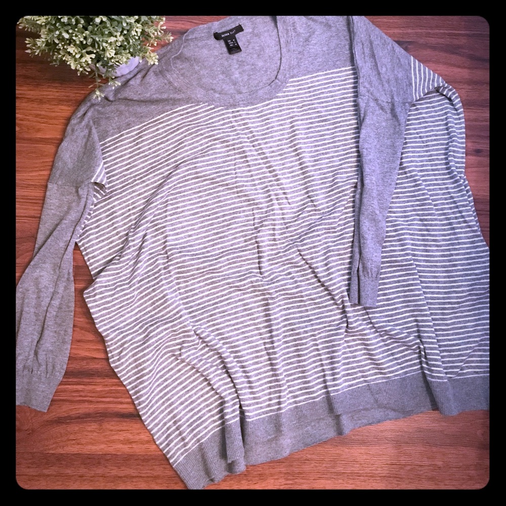 Oversized Mango gray striped sweater