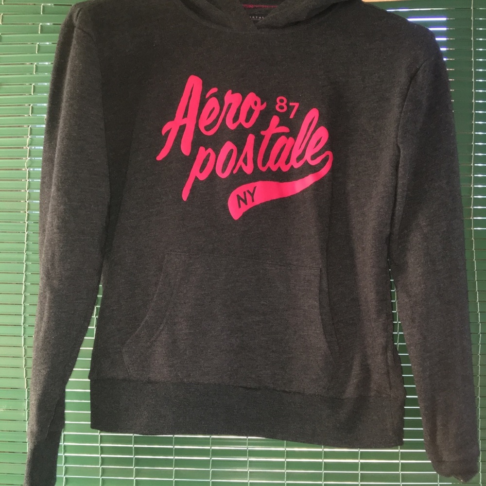 Aeropostale hoodie grey and pink