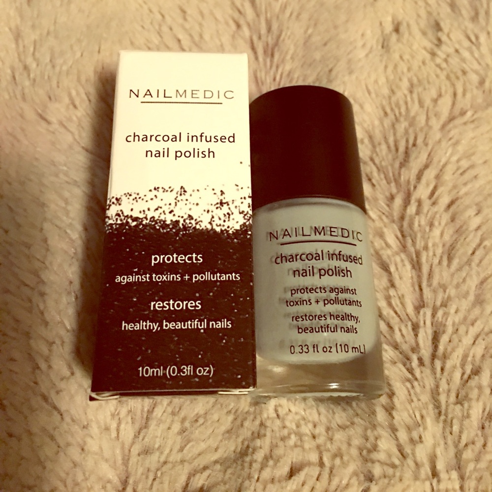 Charcoal infused nail polish