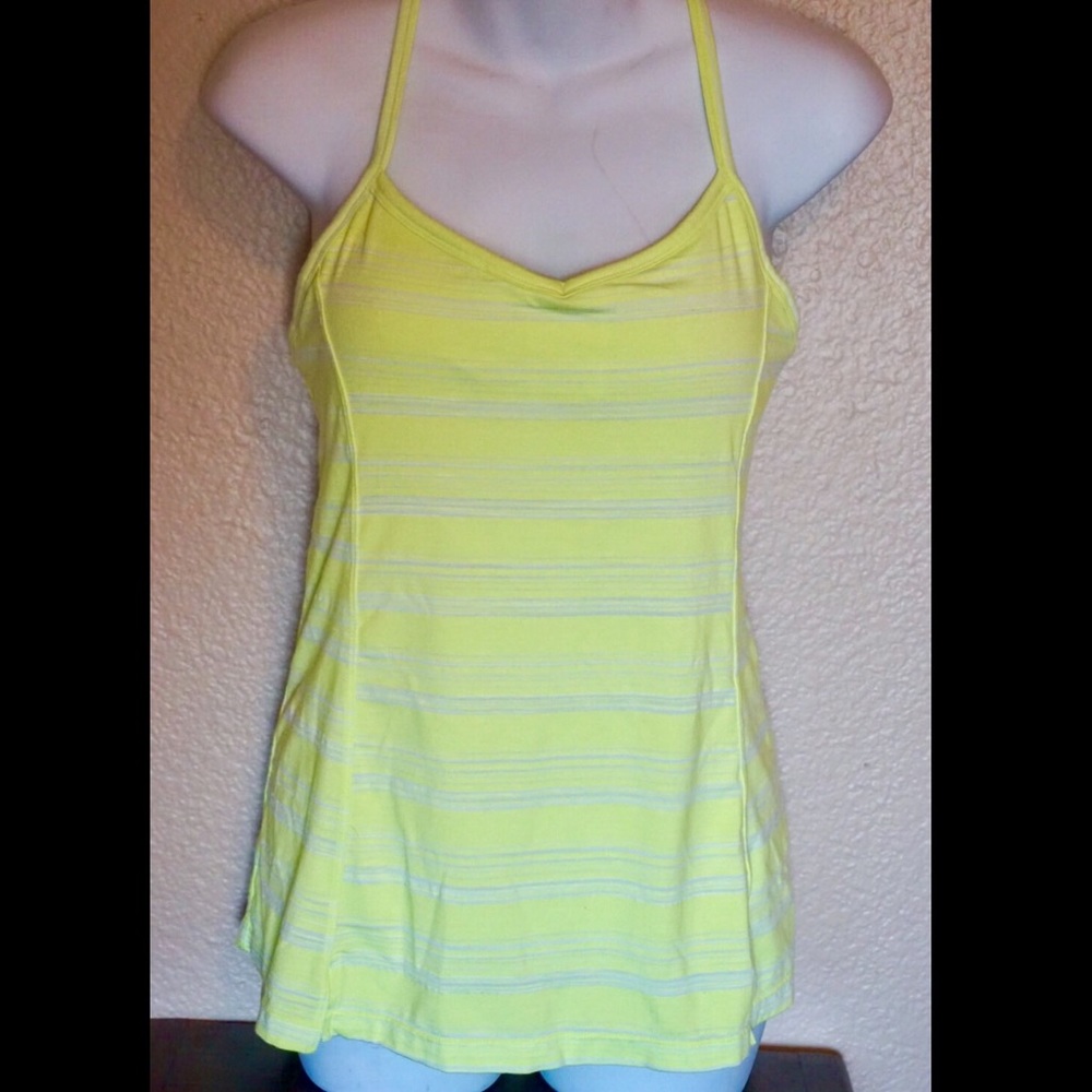 Athleta neon yellow razor back workout tank!