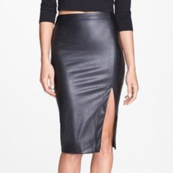 Olivaceous Dresses & Skirts - Olivaceous Faux Leather Skirt