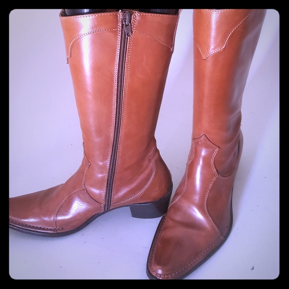 Leather boots women size 8