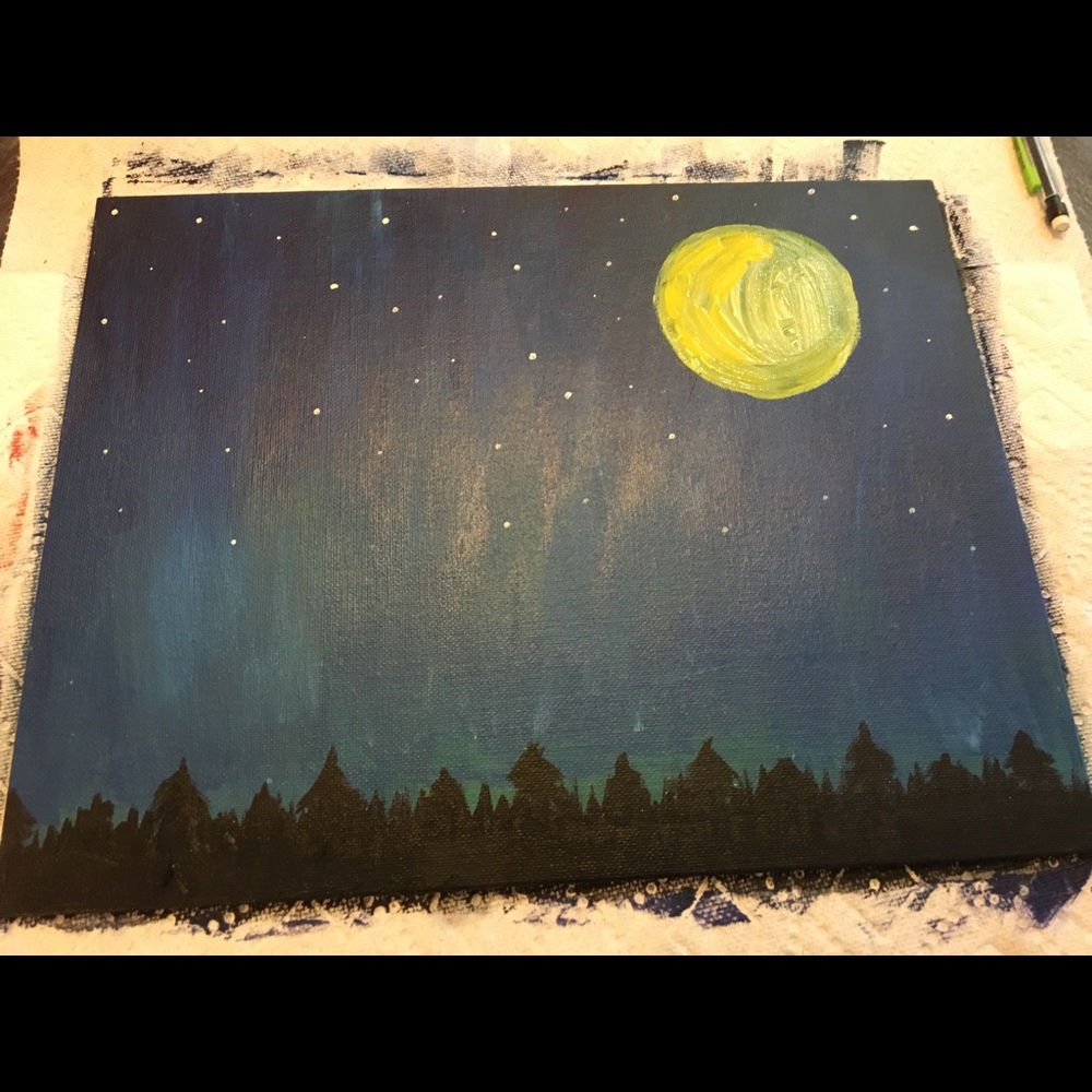 Night Sky Acrylic Painting