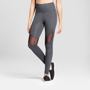 Gray Mesh Workout Leggings