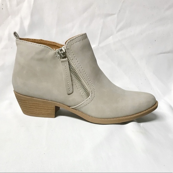 The Elaina Collection Grey Block Heel Booties - Picture 3 of 3