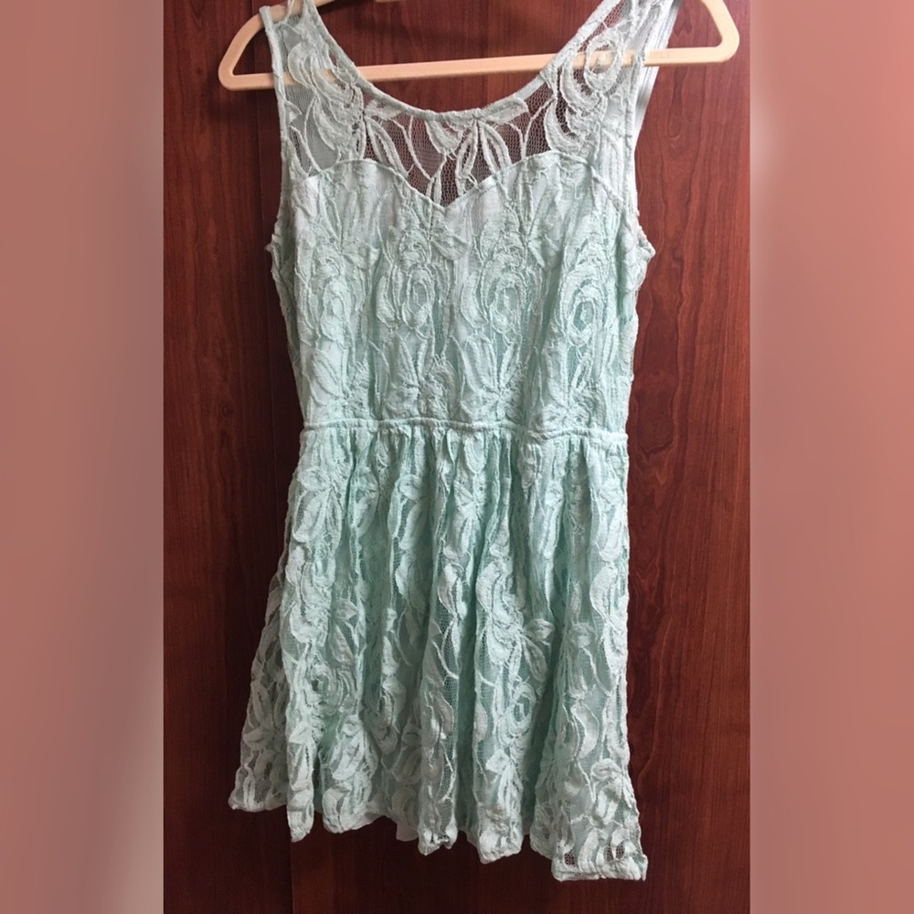 Turquoise lace dress