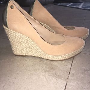 Antonio melani suede nude wedge