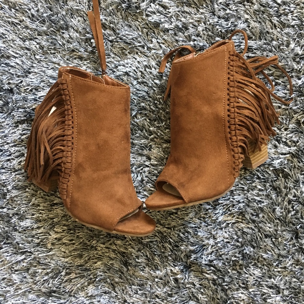 Brown suede boots