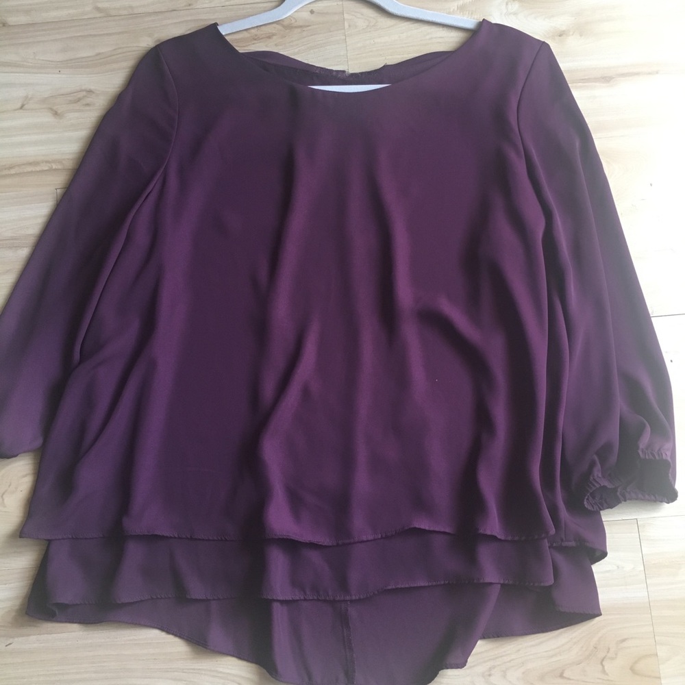 Lauren Conrad Burgundy dressing top
