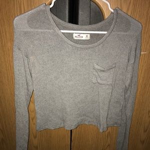 Gray thin knit sweater
