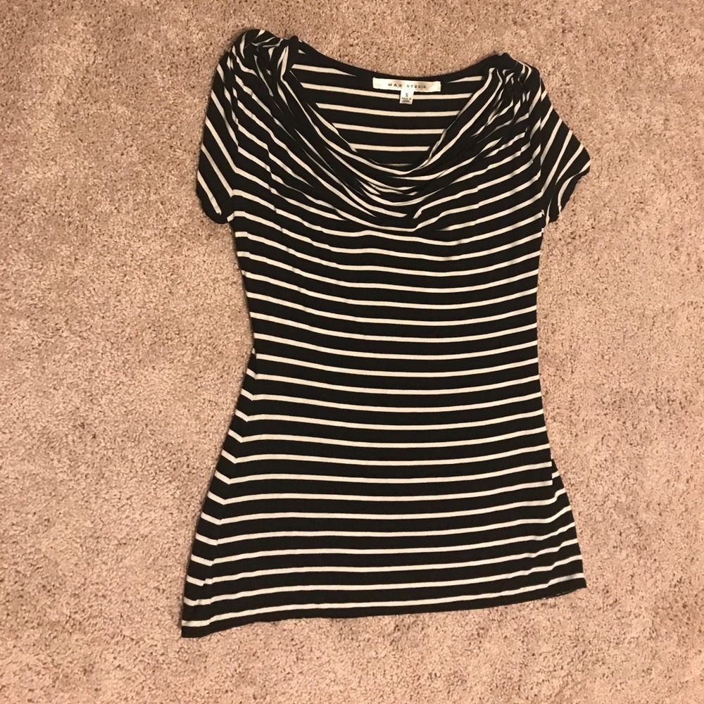 Black and white striped max studio shirt