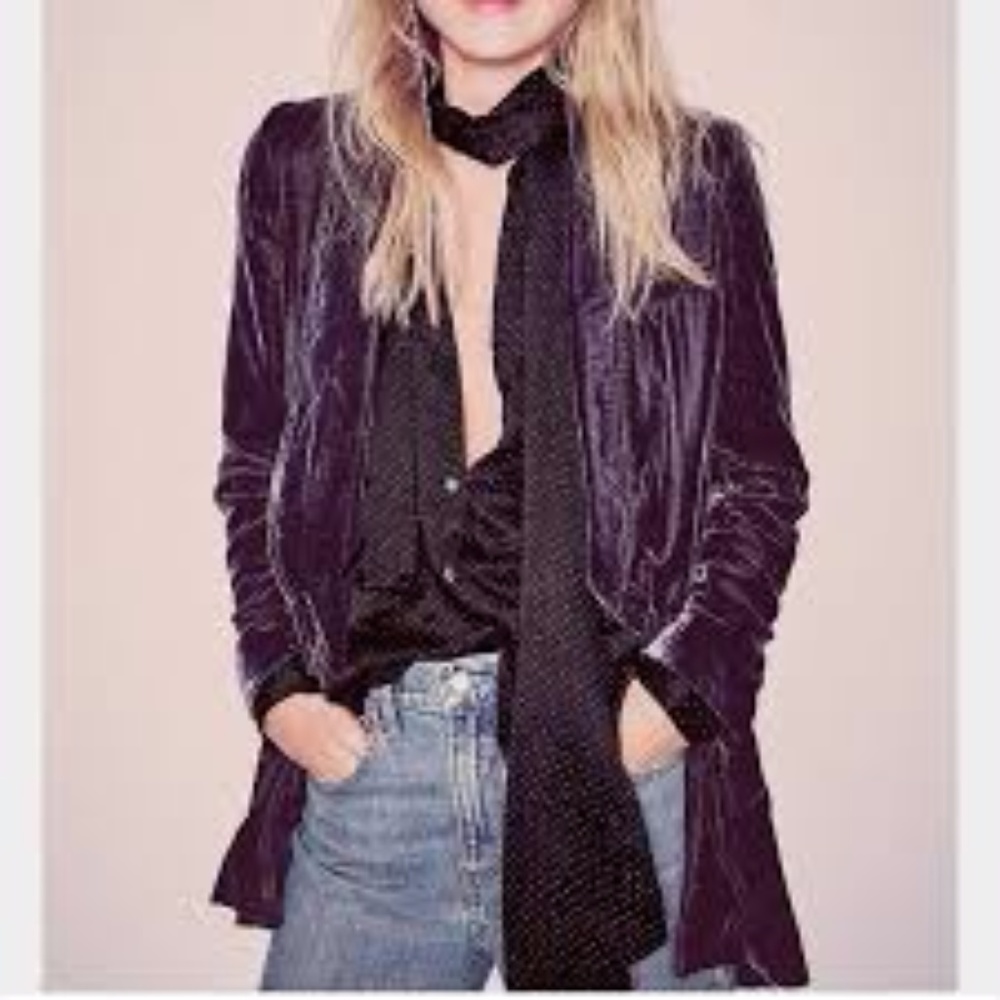 Free People Yesterday’s Muse Velvet Jacket XS