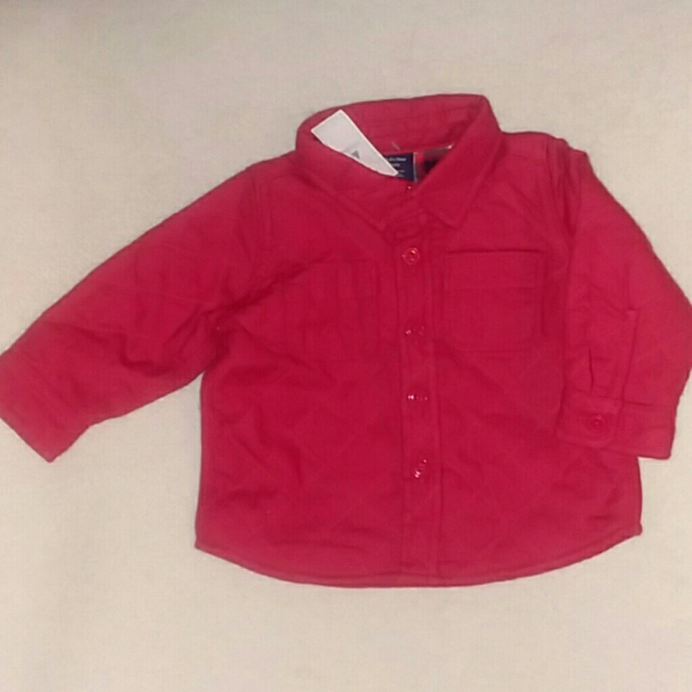 NWT Baby Gap 6-12 Months Quilted Red Flannel Coat