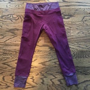 Lululemon purple crop with side pockets