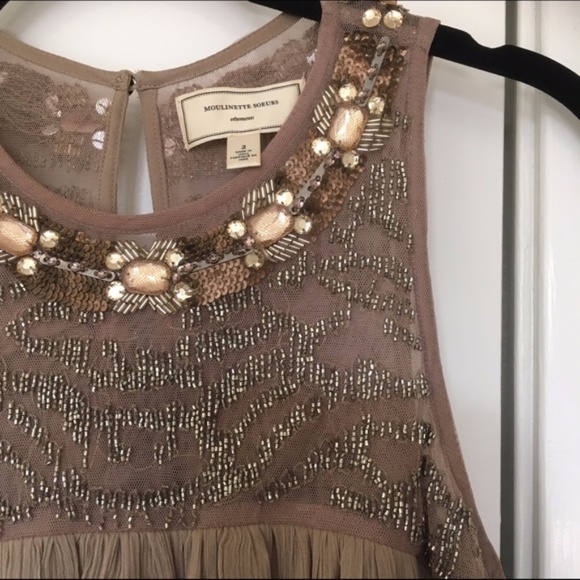 Anthro Moulinette Soeurs Beaded Dress - Picture 2 of 4