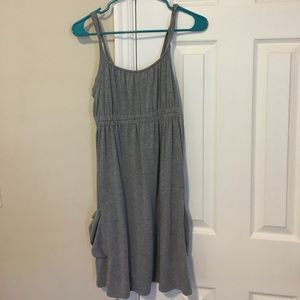 Gray Casual Sundress With Pockets