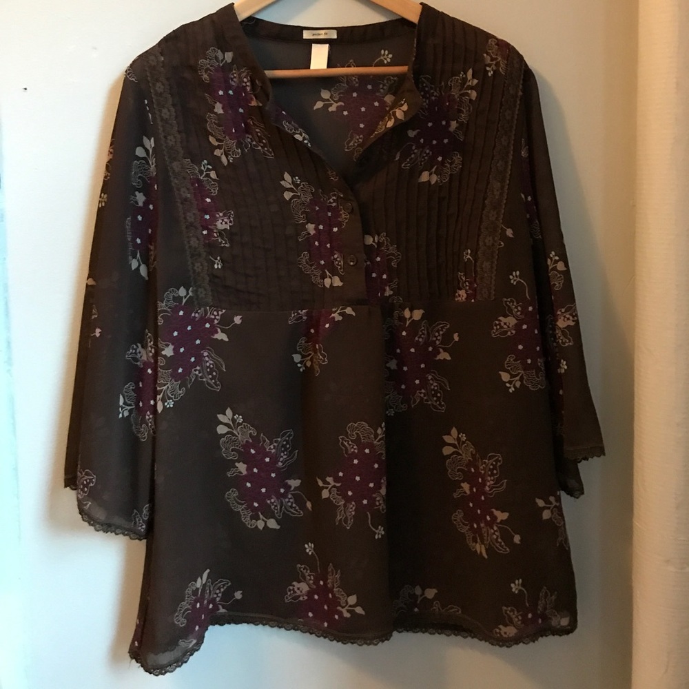 Sheer Floral Blouse