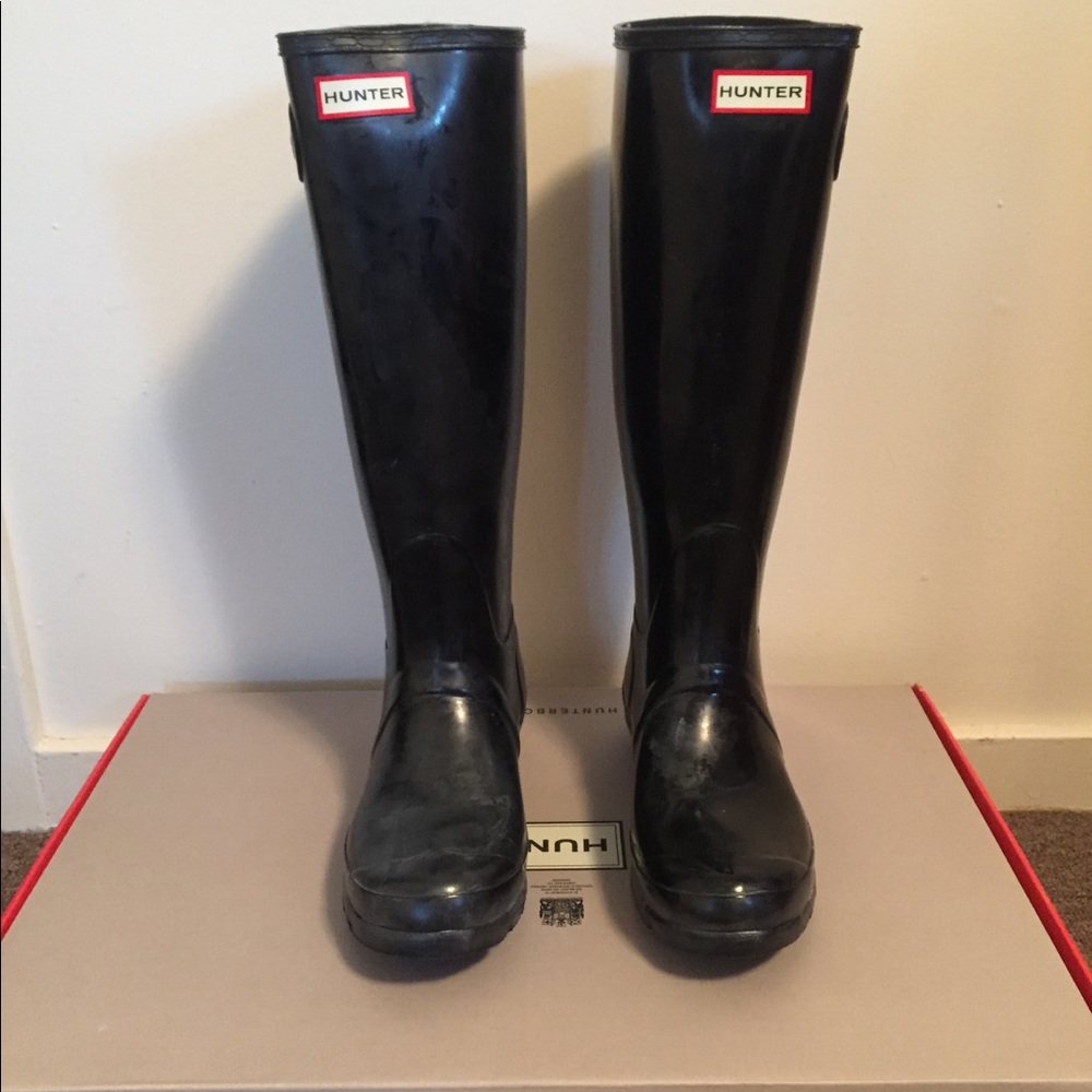 New w Box Size 8 Original Gloss Tall Hunter Boots