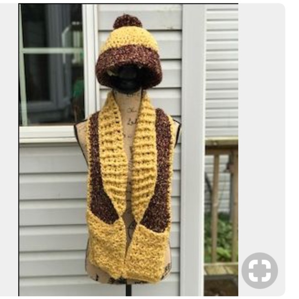 Hat and Pocket Scarf Set.