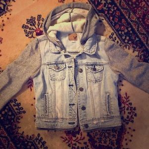 American eagle sweatshirt jean jacket
