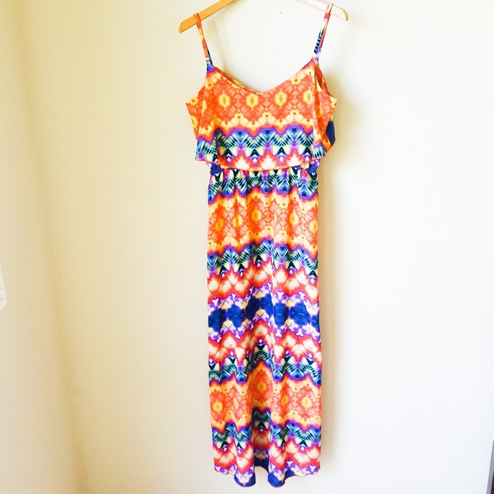 Degrees Aztec Print Full Length Maxi Dress