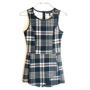 Plaid Sleeveless Romper