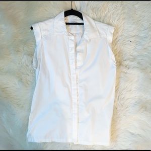 CLUB MONACO White Sleeveless Button down