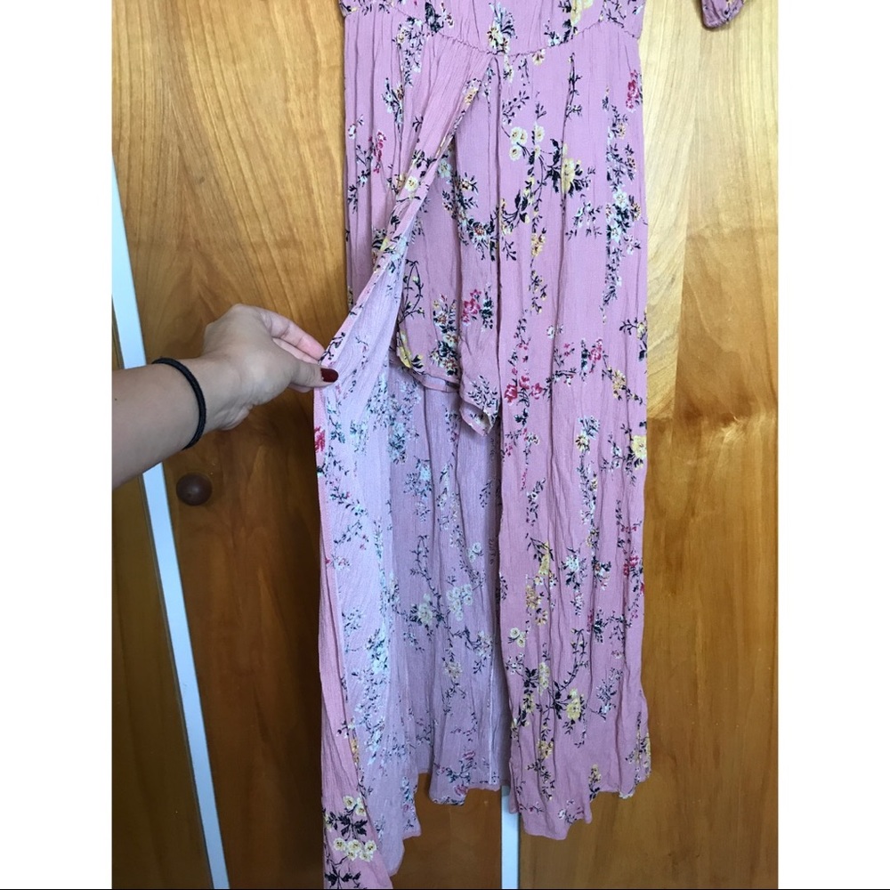 Pink flowery off the shoulder dress -love fire 🔥