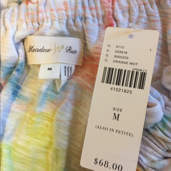 Anthropologie M Off the shoulder watercolor top - Picture 3 of 3