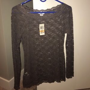 Taupe colored lace top by Bar III