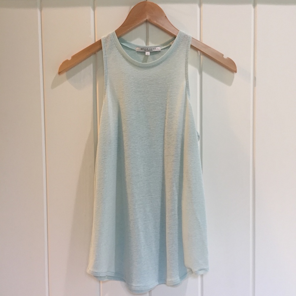 XS BELLA LUXX LIGHT AQUA RACERBACK TANK
