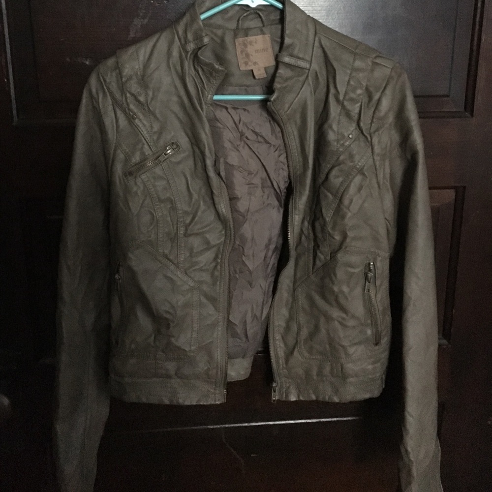 Mine Grey leather jacket size M