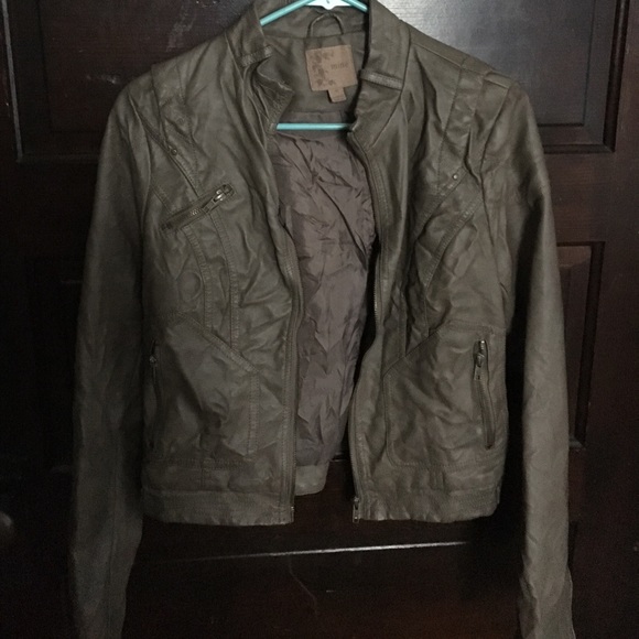 Mine Grey leather jacket size M - Picture 1 of 3