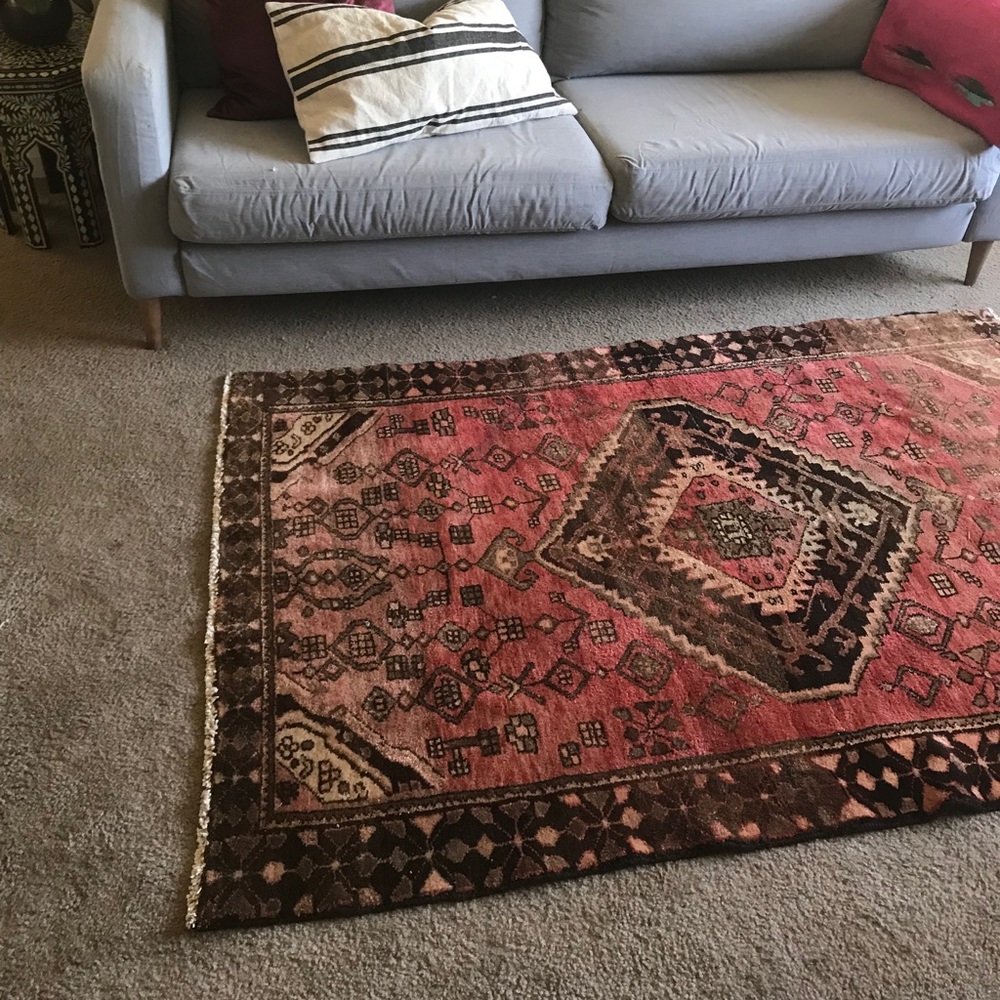 Vintage Persian Pink Rug-Circa 1920's