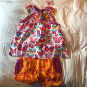 New Girls size 4 Jelly the Pug shorts set