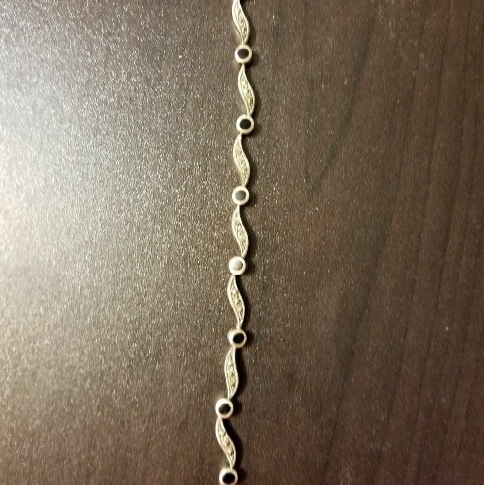 Onyx and diamond bracelet