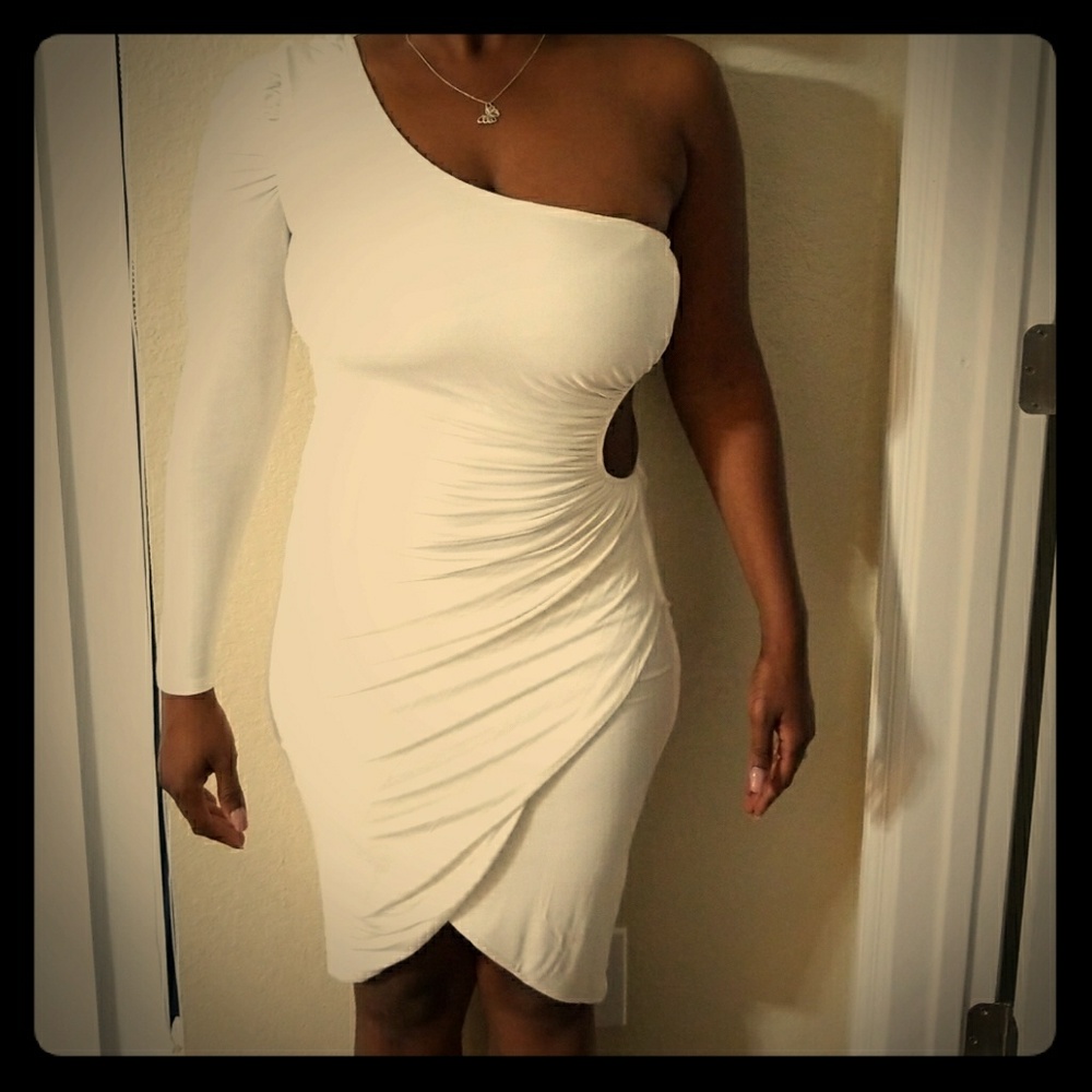 Ivory One shoulder dress