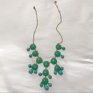 Turquoise blue green bauble statement necklace