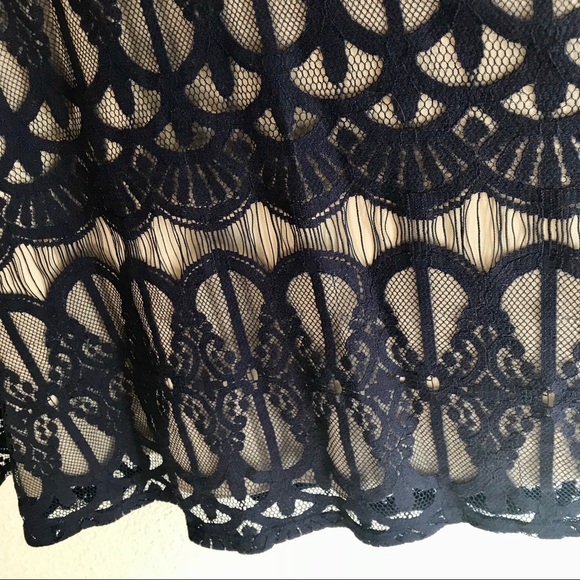 Navy Lace Sleeveless Dress - Picture 3 of 4