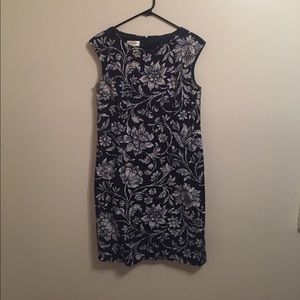 Navy blue floral dress