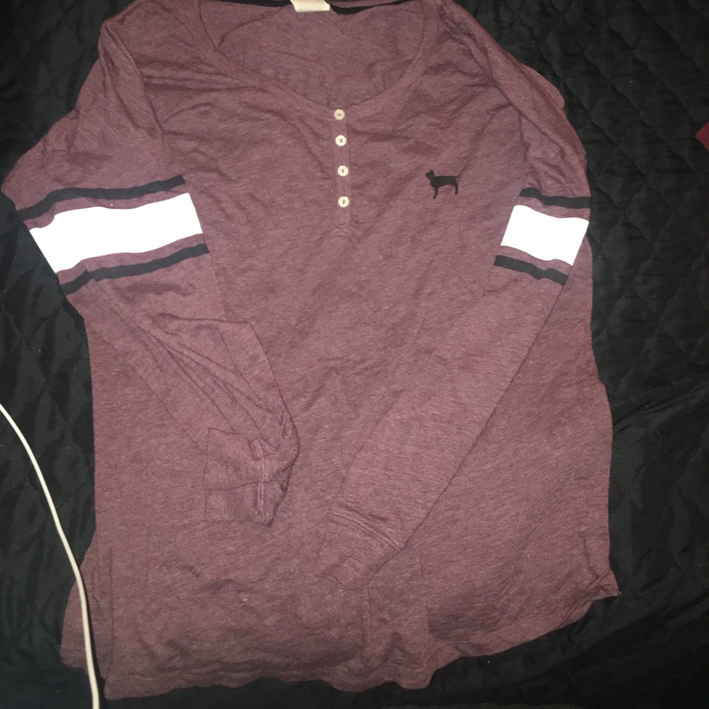 PINK Long Sleeve Lounge Shirt M