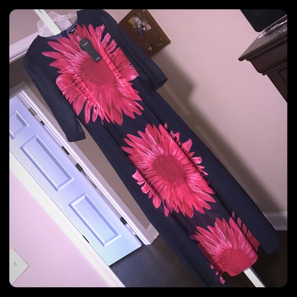 Navy Floral Dress **Donated** - Picture 1 of 3