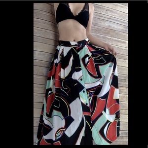 Vintage print maxi skirt