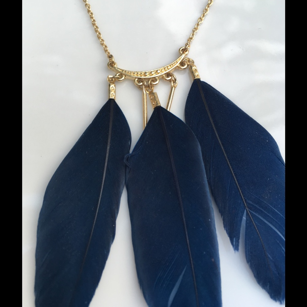 Feather and Gold Necklace