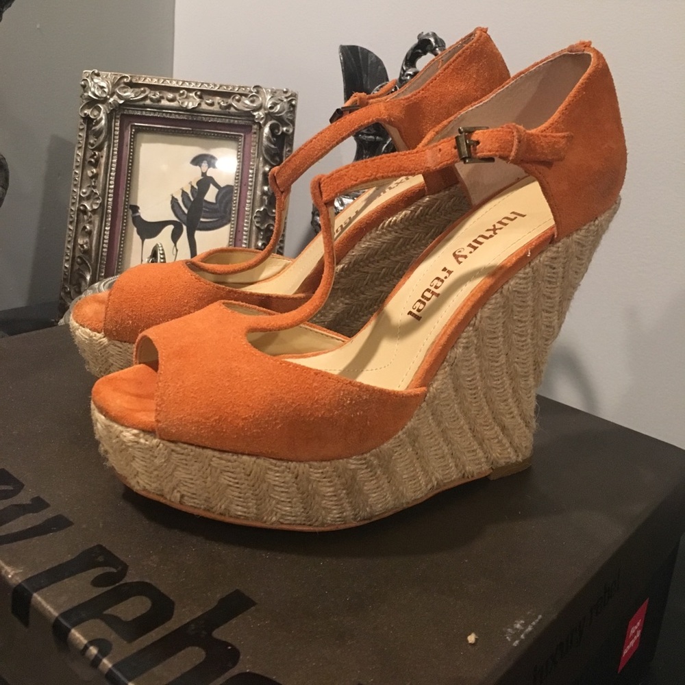 Luxury Rebel Suede Wedge Platform Peep Toe Sandal