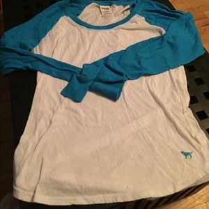 NEW WHITE N TEAL PINK VS TOP SIZE S/P