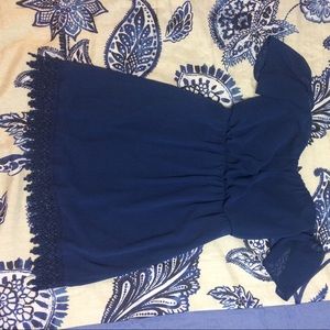 Blue off shoulder dress