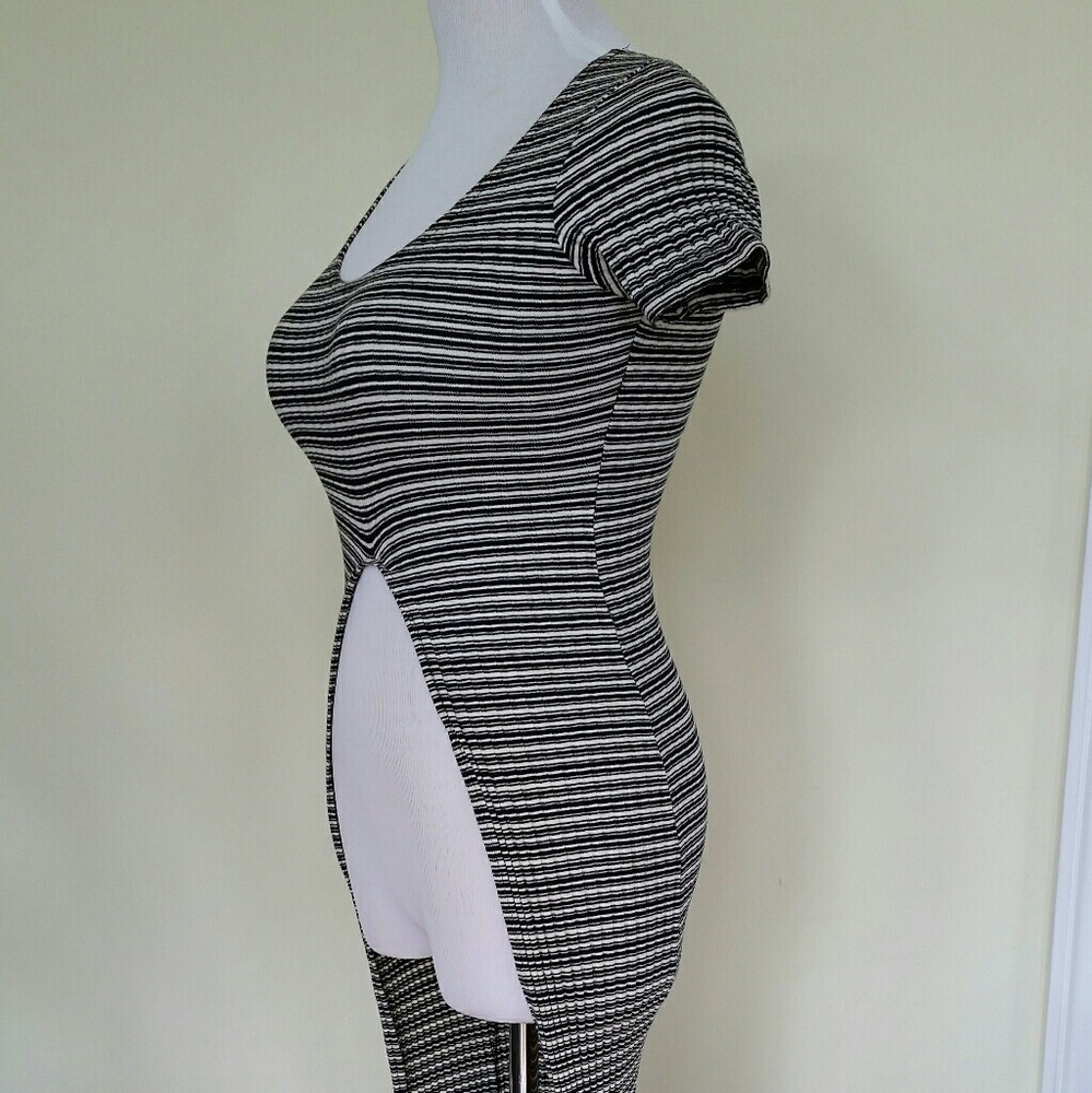 Stunning black and white stripe maxi dress