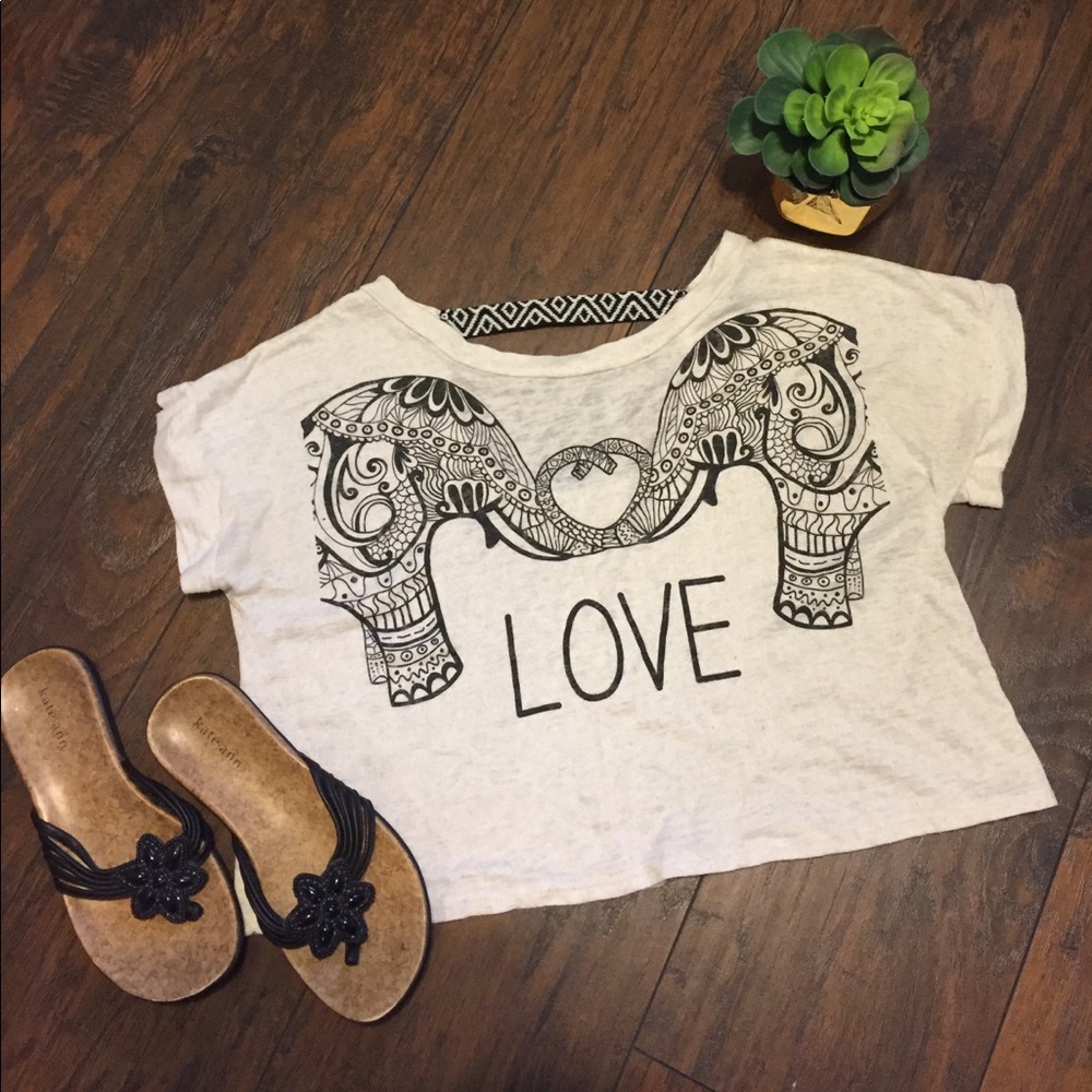 Rue 21 Tribal Elephant Crop Top - #036